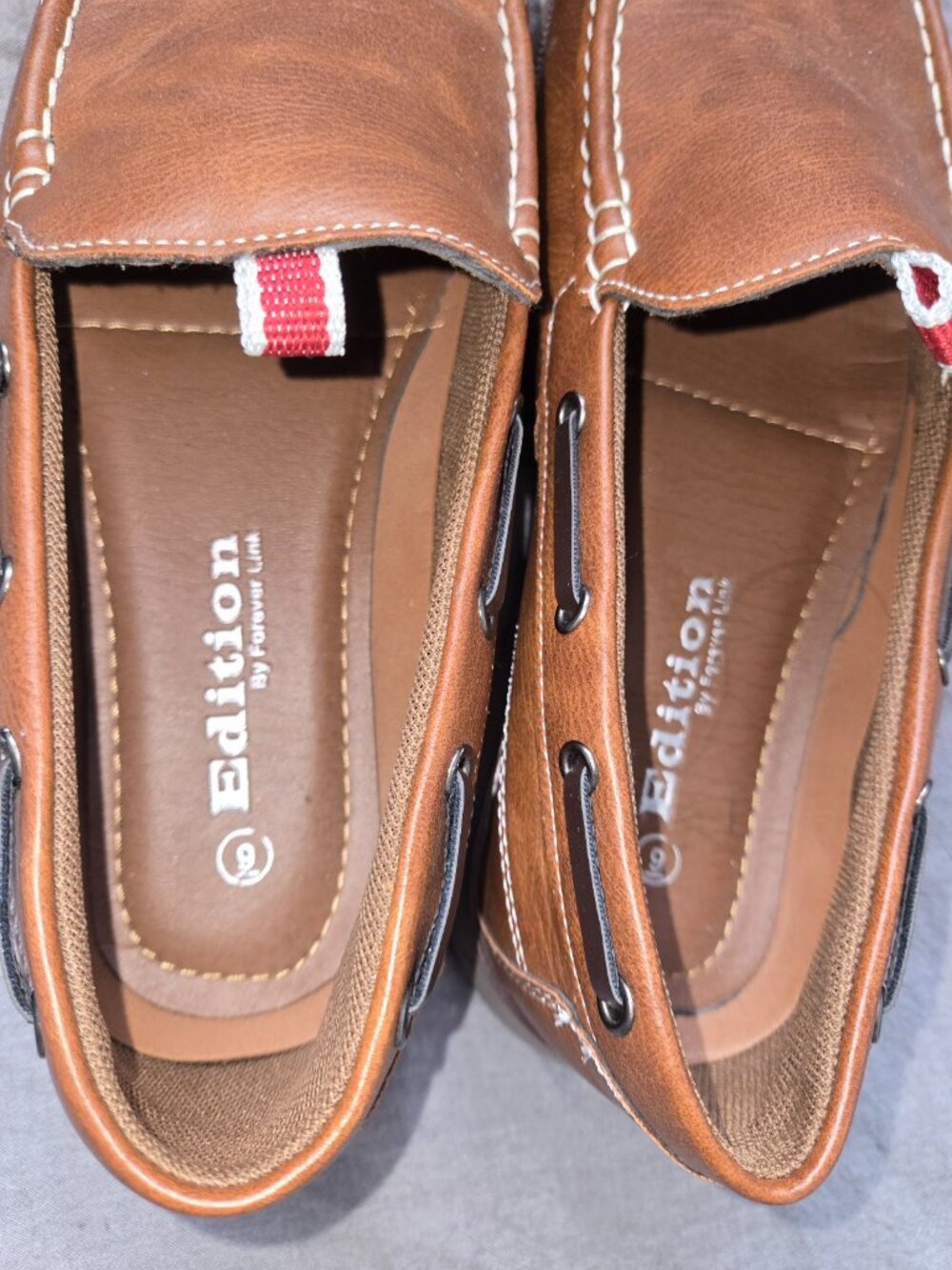 Edition by Forever Link Brown Slip On Loafers Moc Toe Casual Shoes Men's Size 9 - Picture 2 of 5